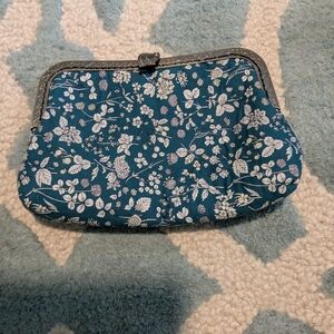 Floral Turquoise Clutch Bag
